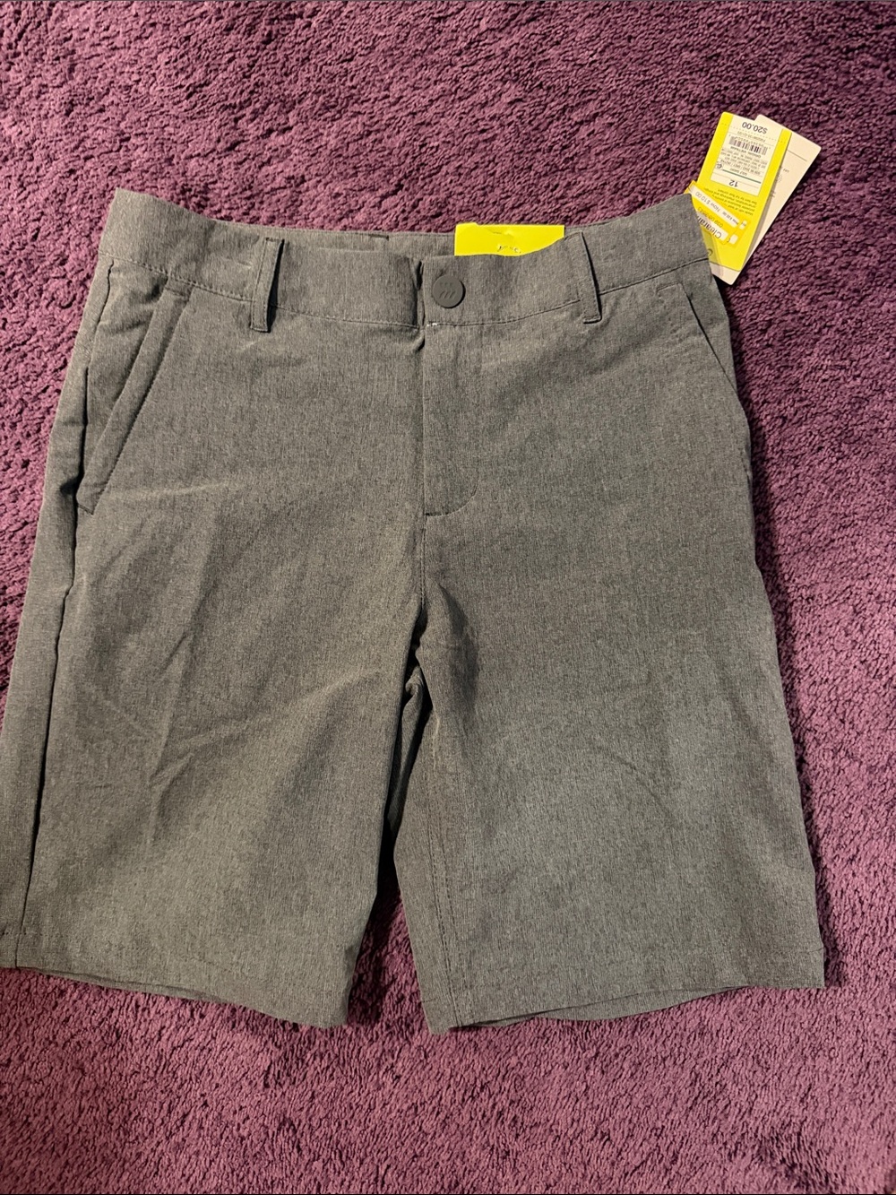 all in motion Men's Gray Performance Flat-Front Shorts